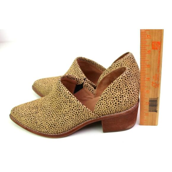 Madewell BEIGE LEATHER PONY HAIR ANIMAL PRINT MID HEEL SLIP ON SHOES Sz 8.5US - Picture 11 of 11